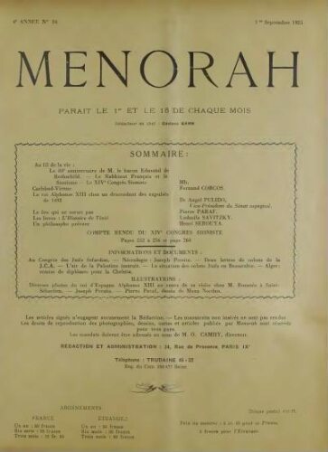 Menorah : L’Illustration Juive Vol.04 N°16 (01 août 1925)